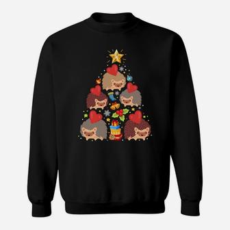 Hedgehog Christmas Tree Lights Funny Hedgehog Xmas Gift Sweatshirt Sweatshirt | Crazezy