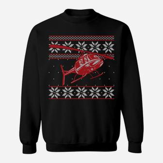 Helicopter Pilot Rotorcraft Ugly Christmas Sweater Style Sweatshirt Sweatshirt | Crazezy