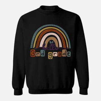 Hello 3Rd Grade Funny Boho Rainbow Back To School Sweatshirt | Crazezy UK