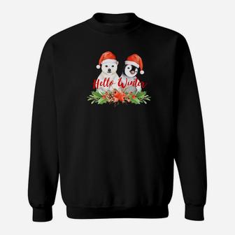 Hello Winter Cute Penguin Polar Bear Holiday Sweatshirt - Thegiftio UK