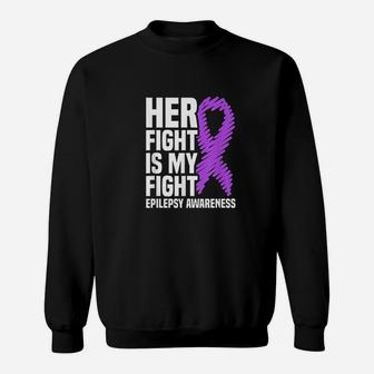 Her Fight Is My Fight Purple Ribbon Sweatshirt | Crazezy