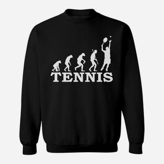 Herren Evolution zum Tennisspieler Sweatshirt in Schwarz, Sport Design Tee - Seseable