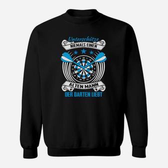 Herren Sweatshirt Darts-Motiv, Spruch Alt Liebe Dartspieler - Seseable