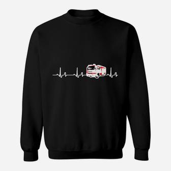 Herren Sweatshirt Rettungswagen-Herzfrequenz-Design, Schwarz - Seseable