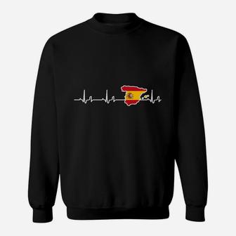 Herzfrequenz Sweatshirt mit Pizza-Motiv, Schwarz - Seseable