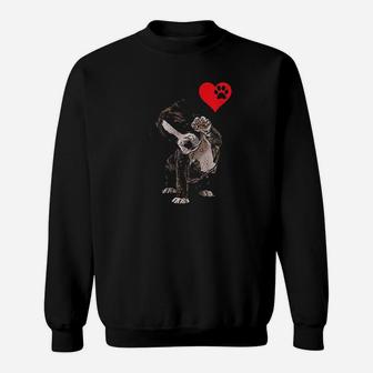 High Five Heart Bulldog Pup I Love Boxer Dog Lovers Bulldogs Sweatshirt | Crazezy