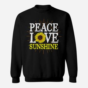 Hippie Florist Peace Love Sunshine Flower Blossom Sunflower Sweatshirt | Crazezy