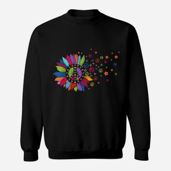Hippie Soul Peace Sign Costume Funny Daisy Flower Lovers Sweatshirt | Crazezy AU
