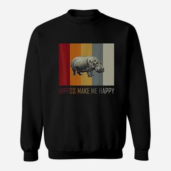 Hippo In Retro And Vintage Sweatshirt | Crazezy AU