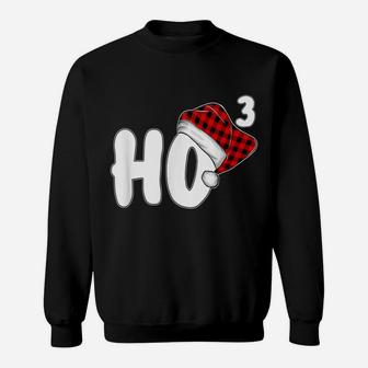 Ho-3 Cubed Santa Red Plaid Claus Christmas Ho-Ho-Ho Teachers Sweatshirt | Crazezy
