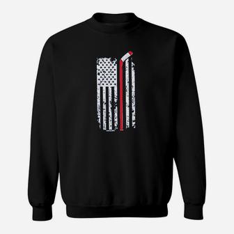 Hockey Stick American Flag Sweatshirt | Crazezy
