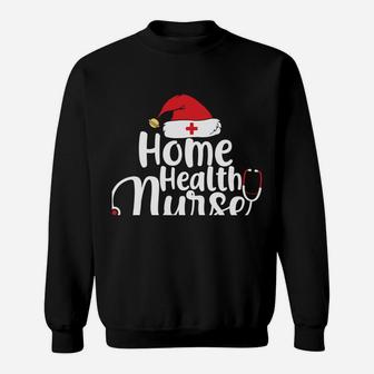 Home Health Nurse Christmas Craw Santa's Favorite Nurse Xmas Sweatshirt Sweatshirt | Crazezy AU