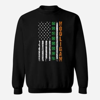 Hooligan St Patricks Day Usa American Irish Flag Shamrock Zip Hoodie Sweatshirt | Crazezy