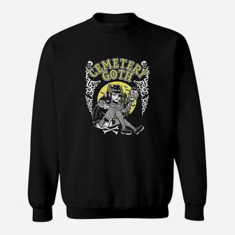 Horror Art Emo Goth Girl Psychobilly Punk Art Sweatshirt - Thegiftio