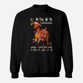 Horse Christmas Lights Shirt Gift Xmas Ornament Sweatshirt Sweatshirt | Crazezy UK