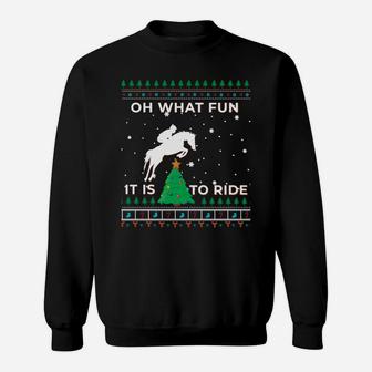 Horse Rider Equestrian Cowboy Ugly Christmas Sweater Jumper Sweatshirt Sweatshirt | Crazezy UK