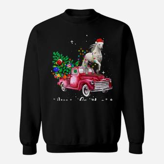 Horse Riding Red Truck Xmas Merry Christmas Sweatshirt | Crazezy AU