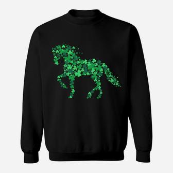 Horse Shamrock Horseback Riding Equestrian Shirt Patrick Day Sweatshirt | Crazezy DE