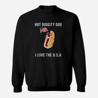 Hot Diggity Dog I Love Usa Sweatshirt | Crazezy DE