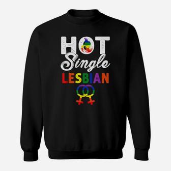 Hot Single Lesbian Lesbian Pride Lgbt Flag Gay Sweatshirt - Monsterry DE
