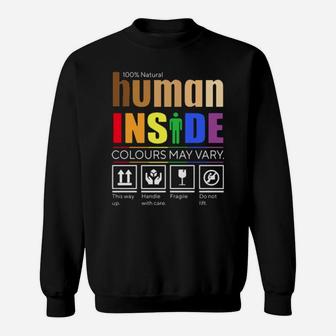 Human Inside Colours May Vary Lgbt Sweatshirt - Monsterry