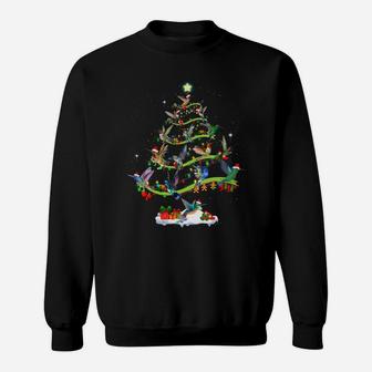 Hummingbird Tree Christmas Candy Cane Gift Ornament Sweatshirt | Crazezy CA