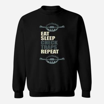 Hunting, Eat, Sleep, Trapper, Repeat, Check, Traps, Nature Sweatshirt | Crazezy AU