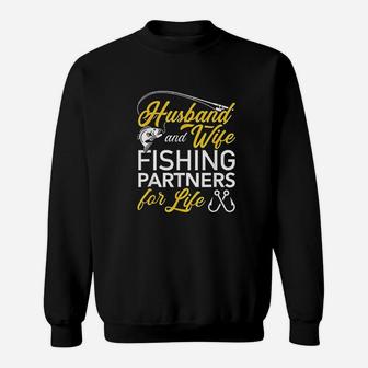 Husband And Wife Fishing Partners For Life Sweatshirt | Crazezy