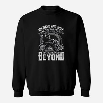Husband And Wife Riding Partners For Life And Beyond Sweatshirt | Crazezy