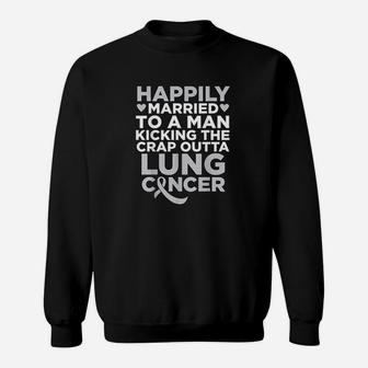 Husband Fighting Lung Support For Wife Sweatshirt | Crazezy DE