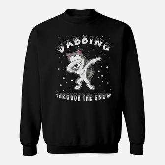 Husky Malamute Lover Dabbing Through The Snow Xmas Sweatshirt - Monsterry CA
