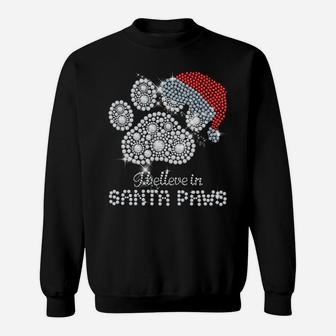 I Believe In Santa Paws Cat Dog Lovers Christmas Xmas Gift Sweatshirt | Crazezy