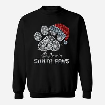 I Believe In Santa Paws Cat Dog Lovers Christmas Xmas Gift Sweatshirt | Crazezy DE