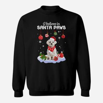 I Believe In Santa Paws Maltese Gift Sweatshirt - Monsterry