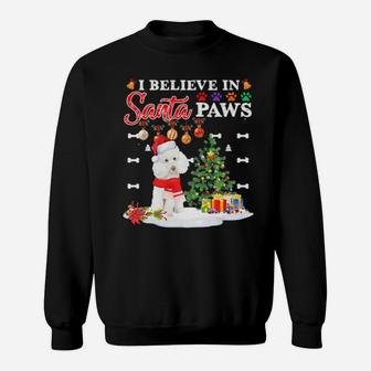 I Believe In Santa Paws Poodle Gifts Shirt Dogs Gifts Cute Sweatshirt - Monsterry