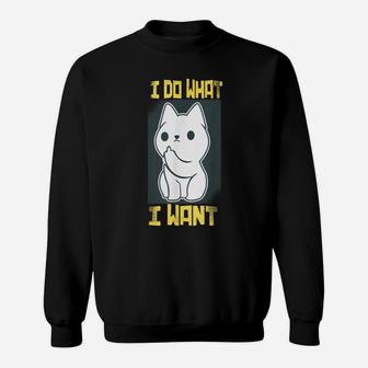 I Do What I Want Funny Cat Tee Kitten Angry Paws Cat Lovers Sweatshirt | Crazezy