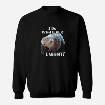 I Do Whatever I Want African Grey Parrot Sweatshirt - Thegiftio UK