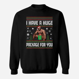 I Have A Huge Package For You, Funny Ugly Christmas Sweater Sweatshirt | Crazezy