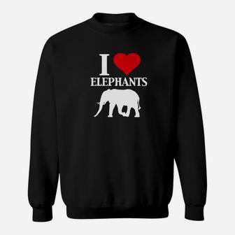 I Heart Love Elephants Cute Graphic Wild Animal Sweatshirt - Thegiftio UK