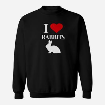 I Heart Love Rabbits Cute Graphic For Animal Lovers Sweatshirt - Thegiftio UK