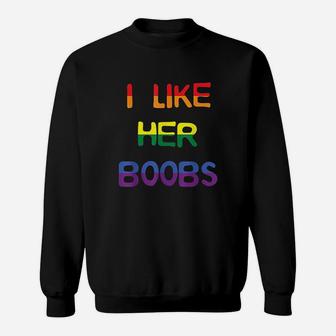 I Like Her Bobs Compliment Lgbt Lesbian Matching Couples Sweatshirt | Crazezy
