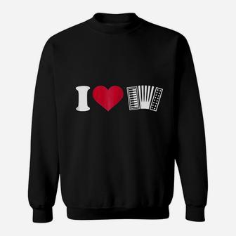 I Love Accordion Sweatshirt | Crazezy UK