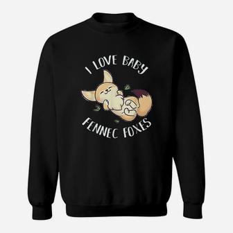 I Love Baby Fennec Foxes Cute Fox Sweatshirt - Thegiftio UK