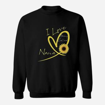 I Love Being Called Nana Sunflower Heart Sweatshirt | Crazezy CA
