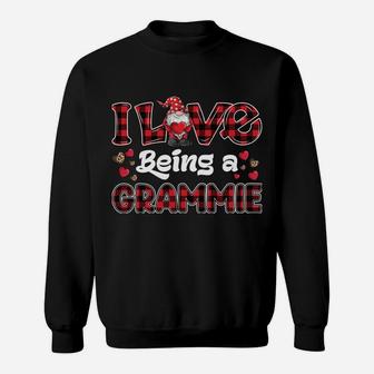 I Love Being Grammie Red Plaid Hearts Gnome Valentine's Day Sweatshirt | Crazezy CA