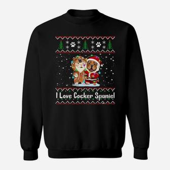 I Love Cocker Spaniel Wear Santa Suit Christm Sweatshirt - Monsterry UK