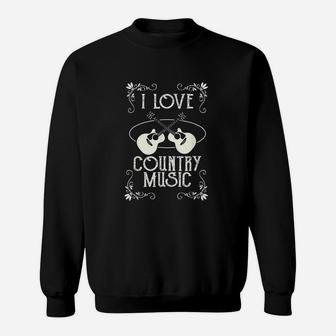 I Love Country Music Vintage Guitar Musician Sweatshirt | Crazezy