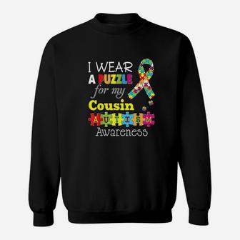 I Love My Autistic Cousin Awareness Day Rainbow Sweatshirt | Crazezy