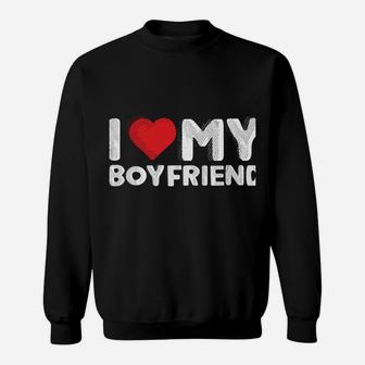 I Love My Boyfriend Cute I Heart My Boy Friend Bf Funny Sweatshirt | Crazezy