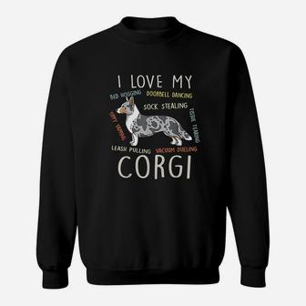 I Love My Cardigan Welsh Corgi Dog Mom Dad Funny Cute Gift Sweatshirt | Crazezy